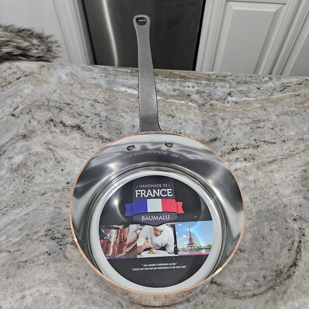 Copper and Silver Frying Pan